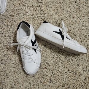 Steve Madden White Sneakers with Black Star Detail
